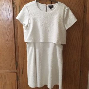 White Topshop embroidered dress